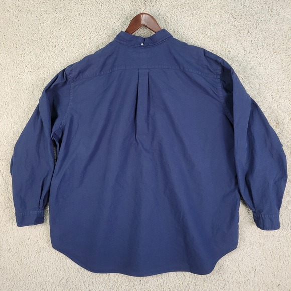Ralph Lauren Big & Tall 3XB Navy Blue Button Long Sleeve Shirt Red Pony Logo - Picture 3 of 9